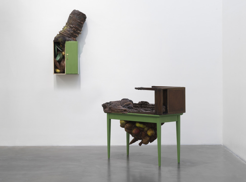 brandon ndife art piece green table sculpture