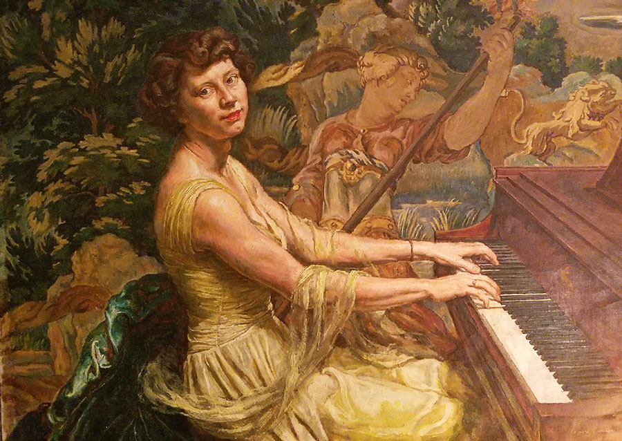 Mary Anne Rennolds portrait playing piano
