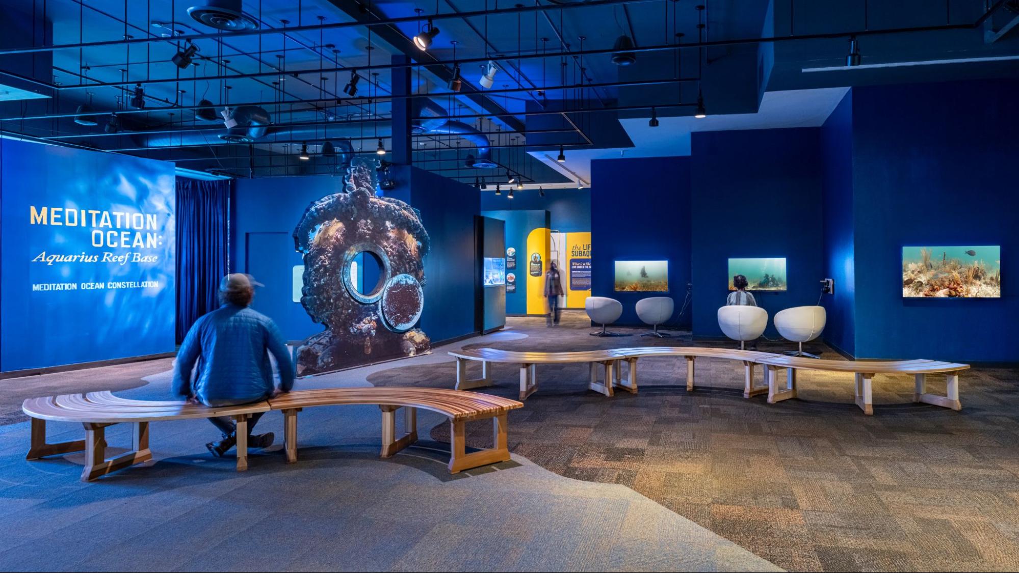 Meditation Ocean Constellation, Meditation Ocean: Aquarius Reef Base, installation view at the Birch Aquarium at Scripps Institution of Oceanography. Photo: Philipp Rittermann