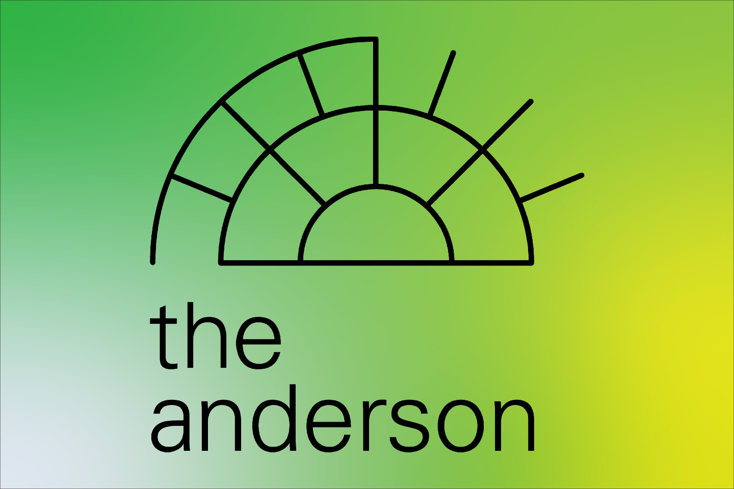 A green background with The Anderson logo in black.