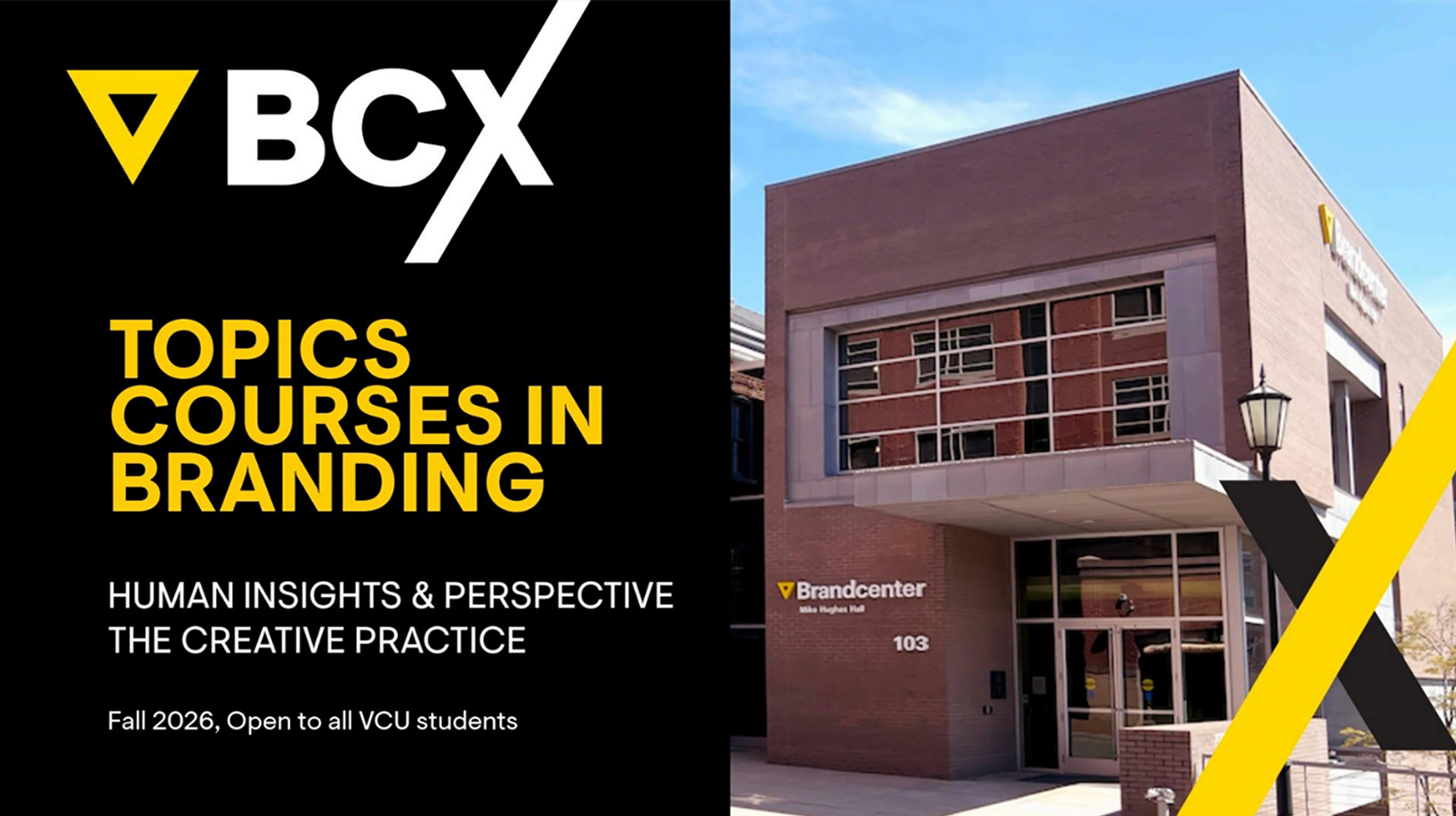 topics courses in branding: human insights and perspective - the creative practice. Fall 2026, open to all students