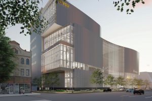 Exterior rendering of CoStar Center for Arts and Innovation building