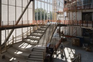 Interior construction photo of the CoStar Center for Arts and Innovation
