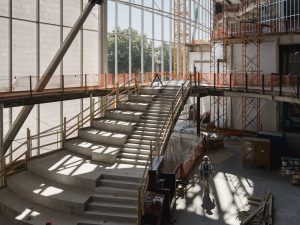 Interior construction photo of the CoStar Center for Arts and Innovation