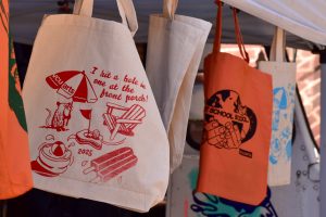 Screenprinted tote bags