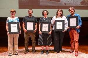 Stephen Alcorn, Professor of Communication Arts;Alyssa McKeithen, Adjunct Instructor of Music; Hope Ginsburg, Chair and Professor of the Department of Kinetic Imaging; John Altonen, Assistant Director of Endpoint Management; and Mary Metzger, Academic Affairs Coordinator receive 2026 VCUarts Faculty and Staff Awards.